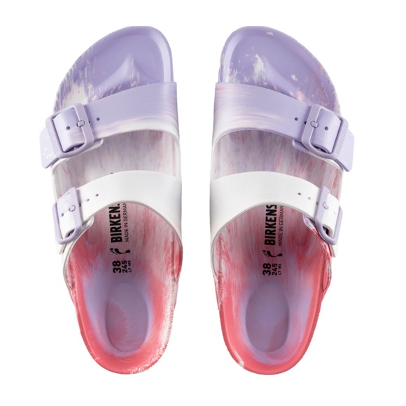 Birkenstock Women's Arizona Essentials EVA Sandals Purple Fog Swirl NWT MSRP $50 - Picture 5 of 11